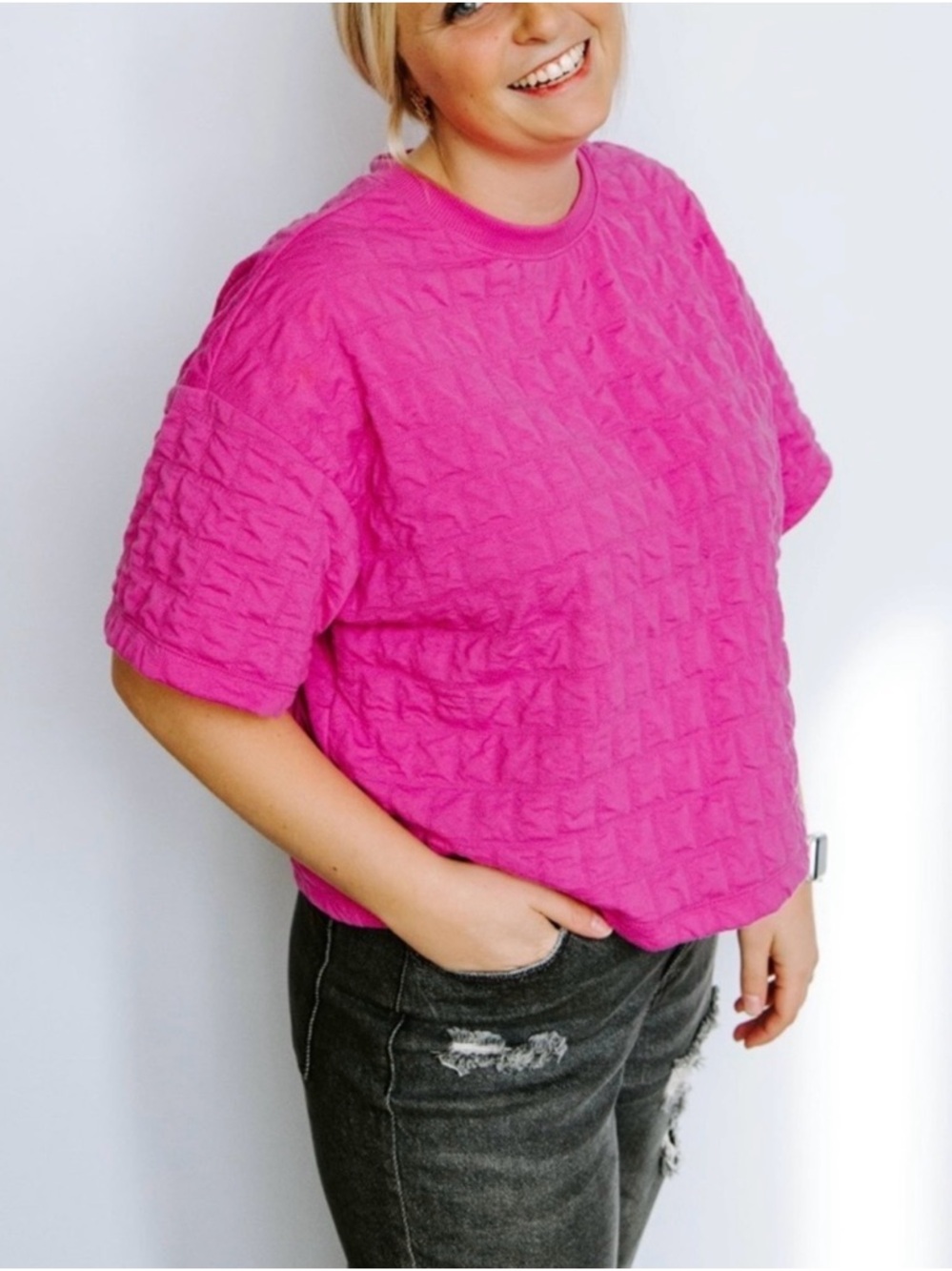 A New Day Short-Sleeve Quilted Boxy T-Shirt